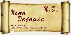 Nina Dejović vizit kartica